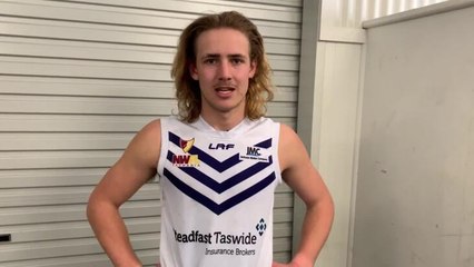 Burnie's Reef Bourn after the victory over Wynyard in the NWFL second semi-final