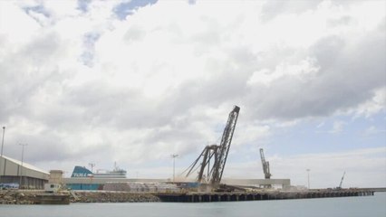 Burnie's iconic crane 'The Emu' demolished