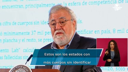 Tải video: Hay 52 mil cuerpos sin identificar en fosas comunes y servicios forenses, reconoce Encinas