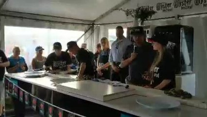 Women's oyster shucking competition