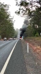 Princes Highway car on fire