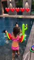 Georgina Rodríguez com as filhas Alana e Eva