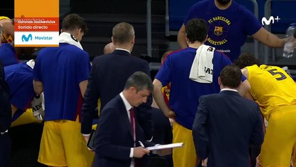 La bronca monumental de Jasikevicius a sus jugadores en Vitoria / Movistar