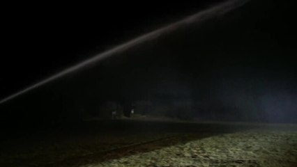 Merimbula RFS member Peter Chapple explains the ground monitor