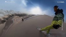 شاهد: عاصفة رملية تغطي منحدرات جبال البرانس باللون البني