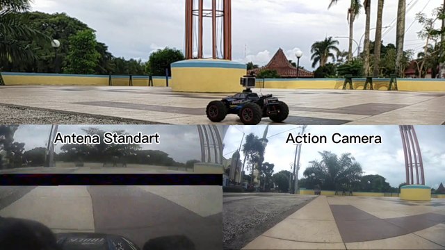 Main Mobil Remote sambil tes Antena FPV Goggles Eachine di Xinlehong 9125