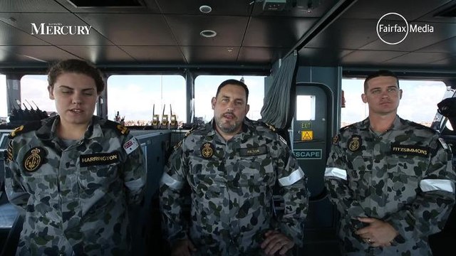 ILLAWARRA MERCURY HMAS Wollongong visit video by Sylvia Liber.