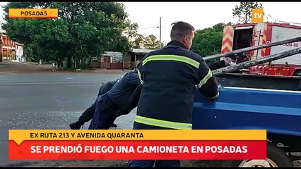 Se prendió fuego una camioneta en Posadas