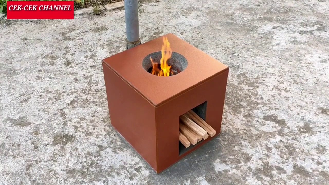 How to make firewood stove!! kayu cantik hemat kayu bakar, tungku kayu tanpa asap