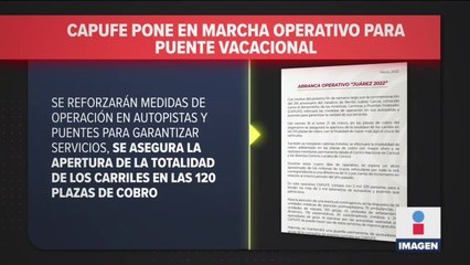 CAPUFE iniciará operativo para puente vacacional