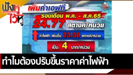 ทำไมต้องปรับขึ้นราคาค่าไฟฟ้า | ฟังหูไว้หู (17 มี.ค.65)