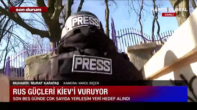 Kiev'de bir apartman vuruldu: Haber Global ekibi böyle görüntüledi