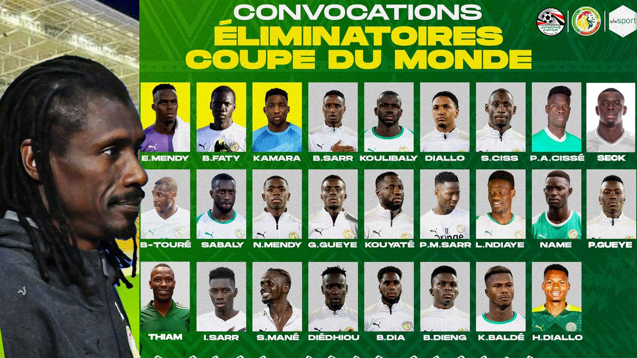 Publication des joueurs matchs Egypte vs Sénégal vs Egypte Barrages "Qatar 2022