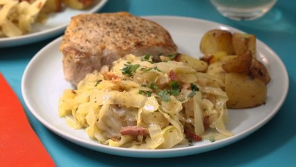 How to Make Fried Cabbage with Bacon, Onion, and Garlic