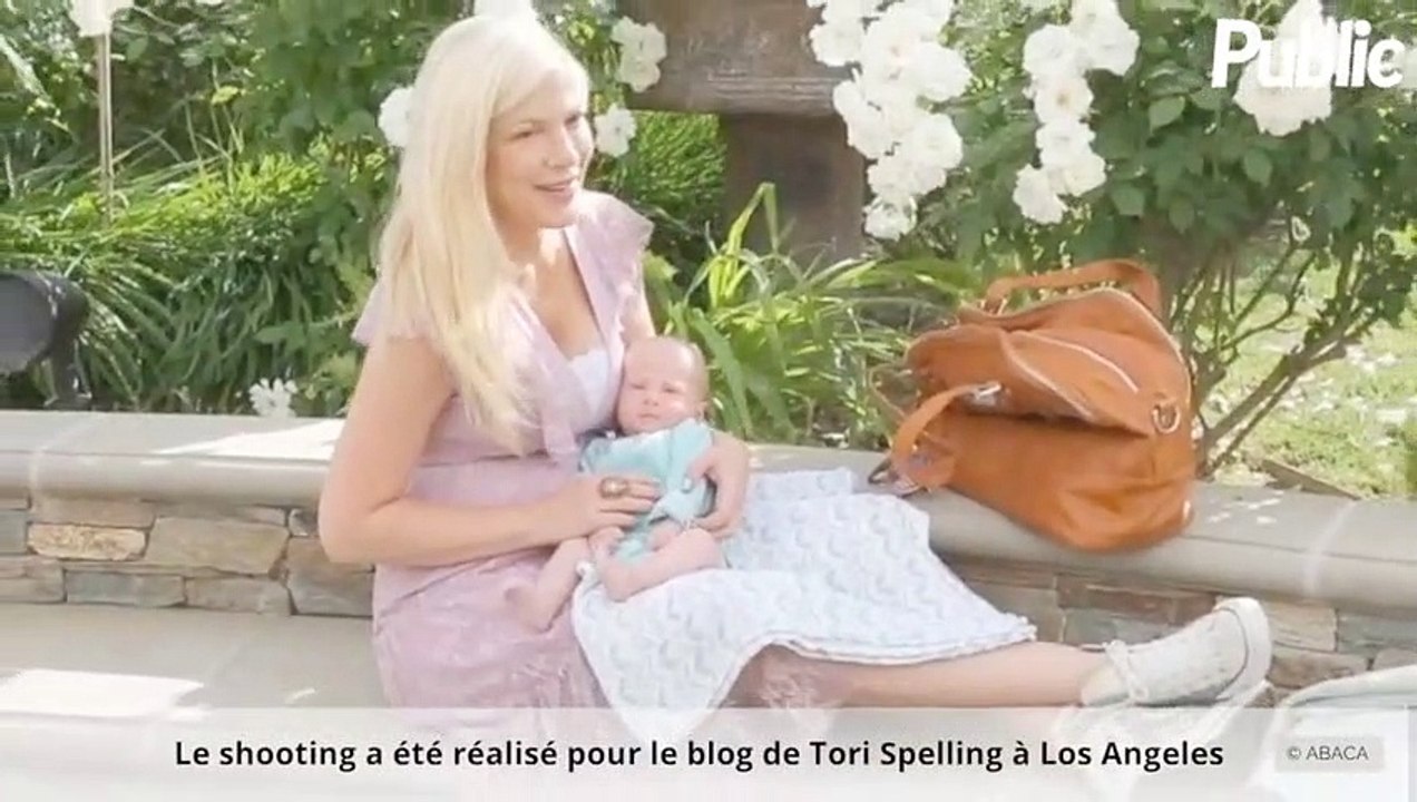 Vidéo : Tori Spelling : Découvrez son shooting so cute avec son fils de 2 mois !