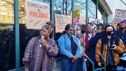 Child Q protest at Stoke Newington police station
