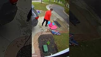 Daughter Gets Dad With Water Hose