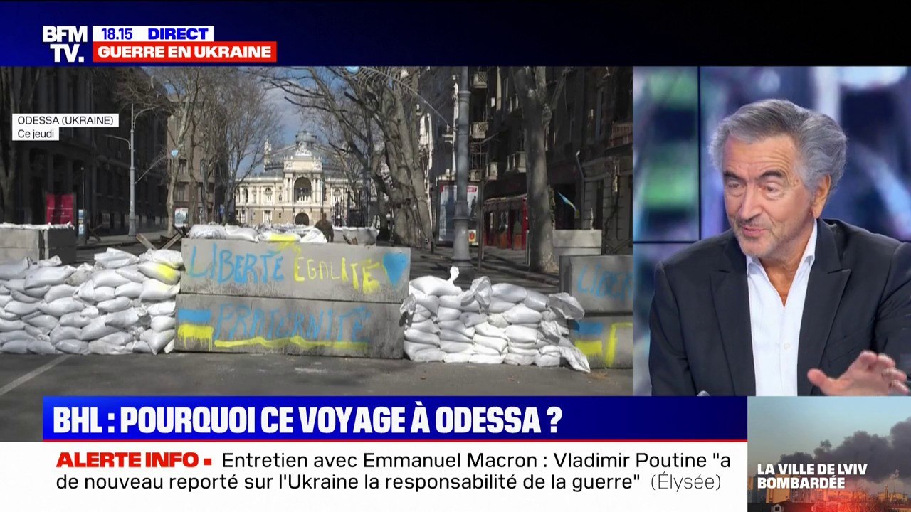 Bernard-Henri Lévy sur son voyage à Odessa: "J'ai tagué sur une barricade les trois mots de la devise républicaine française : liberté, égalité, fraternité"