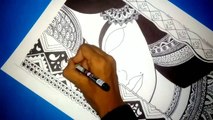 How to draw Mandala Art of Indian Women | Mandala art for beginners step by step easy | Unique Mandala Art