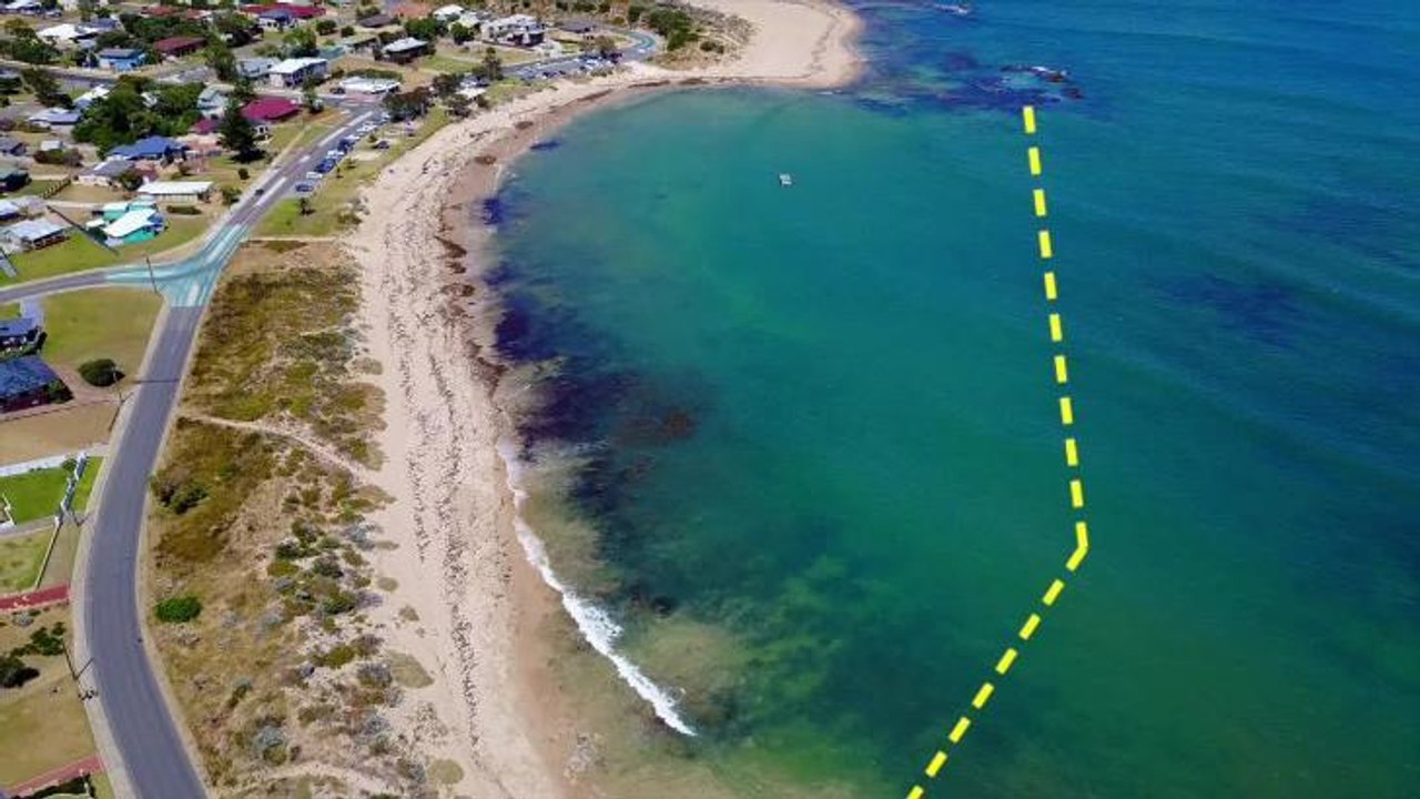 Zak Kirkup shark barrier at Falcon Bay
