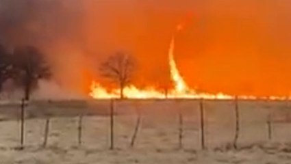 Flames raging through Texas farm