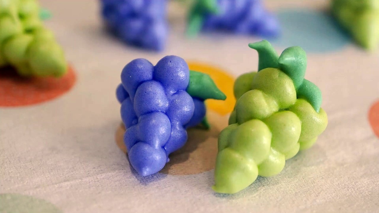 【Cute Meringue Cookie Recipe】Grapes / Fruit 【かわいいメレンゲクッキー】ぶどうの作り方フルーツ