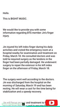 Get Well Soon KimSeokJin Worldwide Handsome Jin