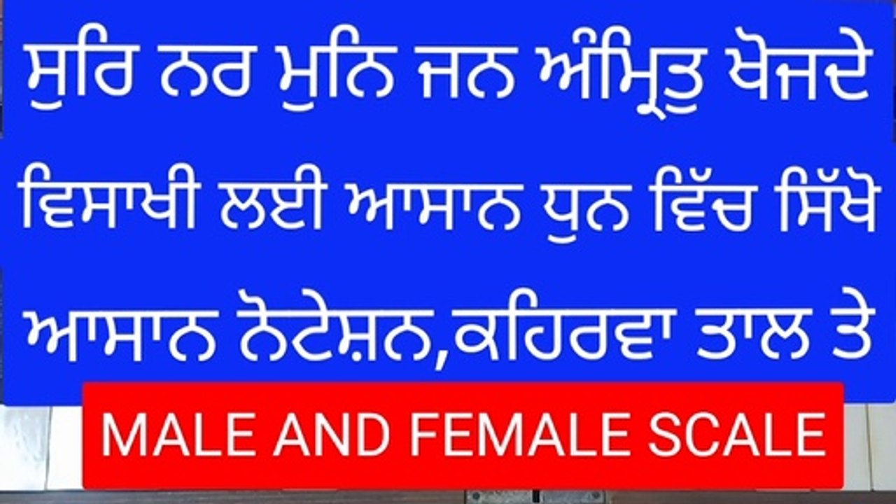 Learn Shabad Sur Nar Mun Jan Amrit Khojde On Harmonium With Notation