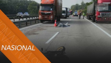 Penunggang motosikal maut selepas terbabas dan dilanggar treler