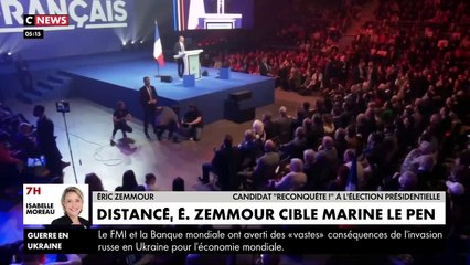 Hier soir en meeting à Metz, Eric Zemmour distancé dans les sondages tape sur Marine Le Pen : "Ils veulent refaire le match entre l'éternel ado et l'éternelle perdante !"