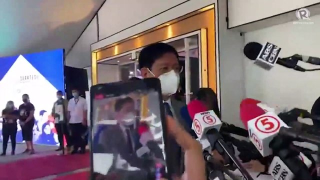 Ping Lacson arrives at Sofitel for Comelec presidential debate