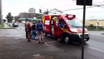 Motociclista sofre queda na Rua Nereu Ramos e Corpo de Bombeiros é acionado