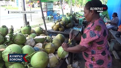 Pedagang Kelapa Muda Di Sorong Berharap Dapat Tempat Jualan Yang Layak