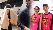 Nikki Tamboli ने Khatra Khatra Khatra के शूट पर छुपाया तौलिए से मुंह; Pratik संग दिखी  | FilmiBeat