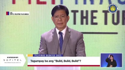 Sinagot ni Gonzales kung itutuloy niya ang Build Build Build program ng Duterte Administration