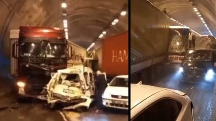 Bolu Dağı Tüneli'nde zincirleme kaza!
