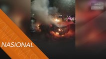 Kereta Vios musnah terbakar