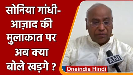 Télécharger la video: Sonia Gandhi-Ghulam Nabi की मुलाकात पर क्या बोले Mallikarjun Kharge ? | वनइंडिया हिंदी