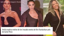 Anitta revela motivo nobre de ter trocado evento de Kim Kardashian por de Carla Perez