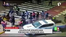 Cercado de Lima: ciclista resultó herida tras ser atropellada por bus del corredor azul