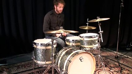 C&C 4-Piece Custom Black Puau Awabi Stripe Drum Set [Memphis Drum Shop]