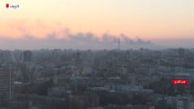 أ ب: أعمدة دخان في سماء العاصمة #كييف #أوكرانيا  #روسيا  #العربية