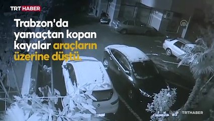 Yamaçtan kaya parçaları koptu: 2 kişi saniyelerle kurtuldu