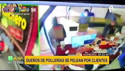 "Envidia laboral": dueños de pollerías se agarran a golpes por clientes en Huancayo