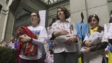 New York'ta Ukrayna'ya destek gösterisi