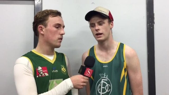 Warrnambool Standard Old Collegians's Jacob Brooks and Connor Barby