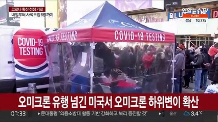 오미크론 유행 넘긴 미국서 오미크론 하위변이 확산