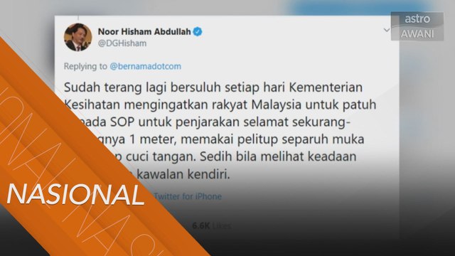 Setiap hari KKM beri nasihat patuh SOP, sedih lihat keadan begini - KP Kesihatan