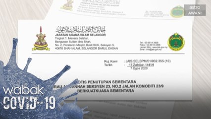 COVID-19: Surau Al-Janaah, Shah Alam diarah tutup