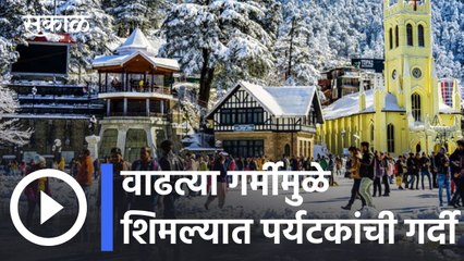 Shimla l वाढत्या गर्मीमुळे शिमल्यात पर्यटकांची गर्दी l Sakal
